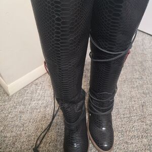 Freebird by Steven Black Snakeprint Coal Boots